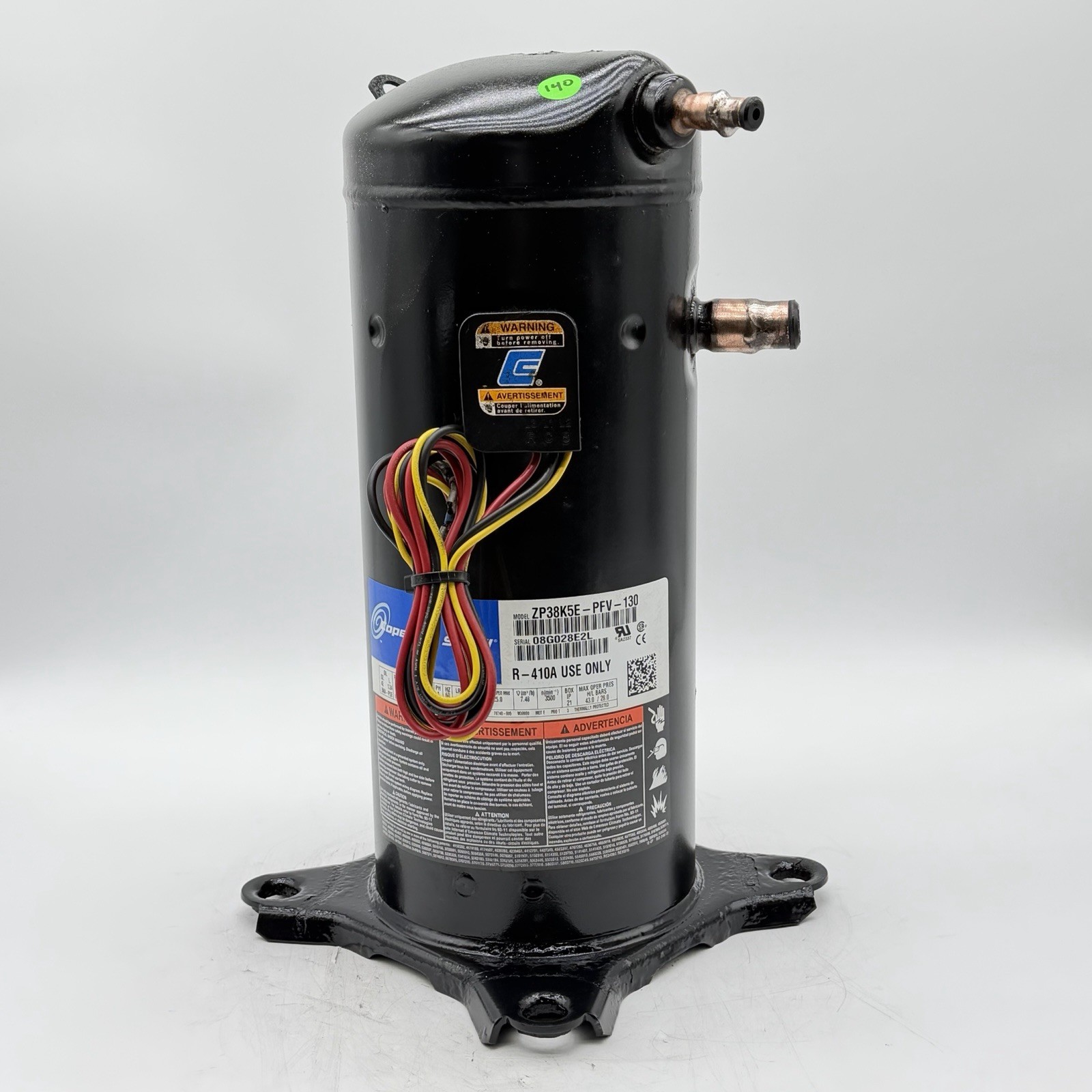 COPELAND Scroll ZP38K5E-PFV-130 37,800 BTU 230V 1PH 60HZ R-410A only! used 🔥