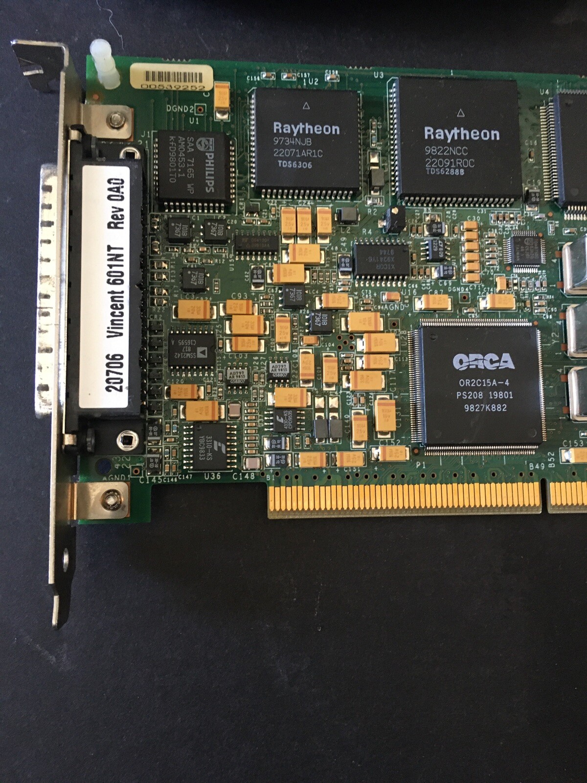 Media 100 Vincent 601NT Rev OAO Card With A Cable P/N 14274 REV.G Made in China.