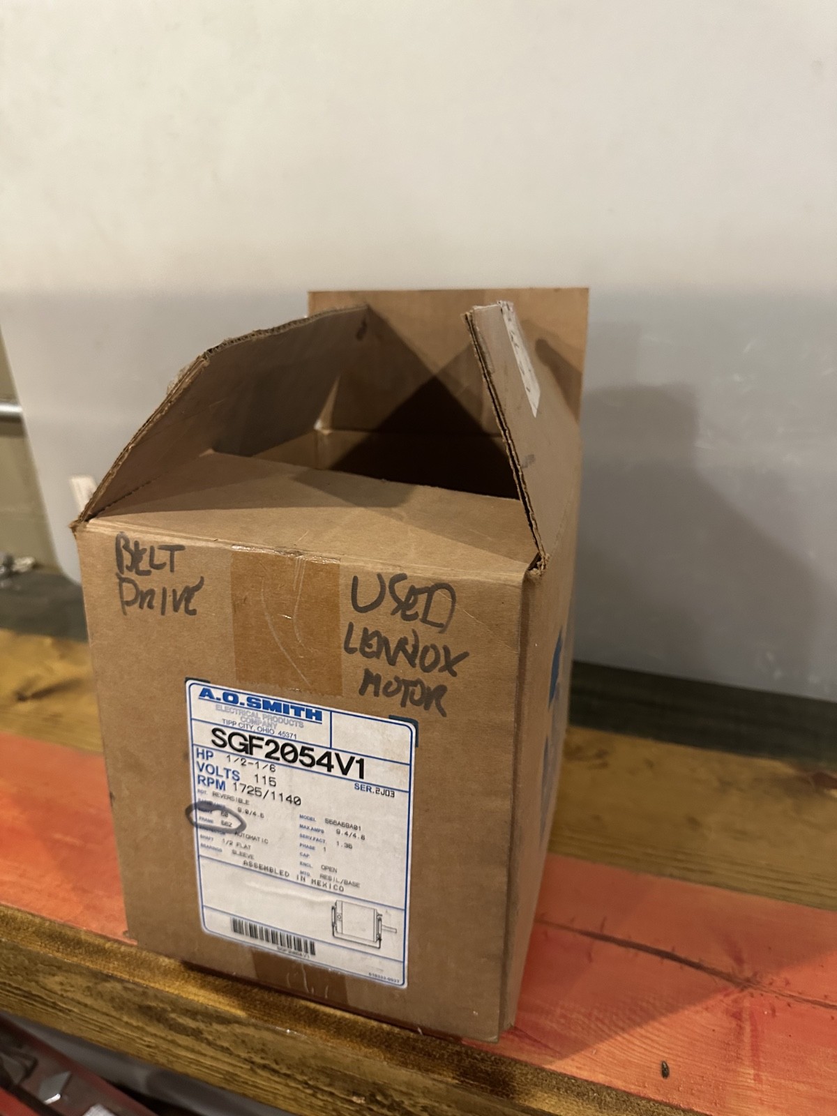 AO Smith SGF2064V1 1/2HP Reversible Motor 115V 1725/1140RPM Mexico Used