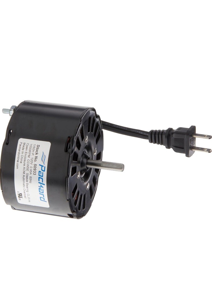 Lot of 2 Packard 50933 Vent Fan Motors 1/50 HP 1550 RPM 115V 3.3” Dia New 5U