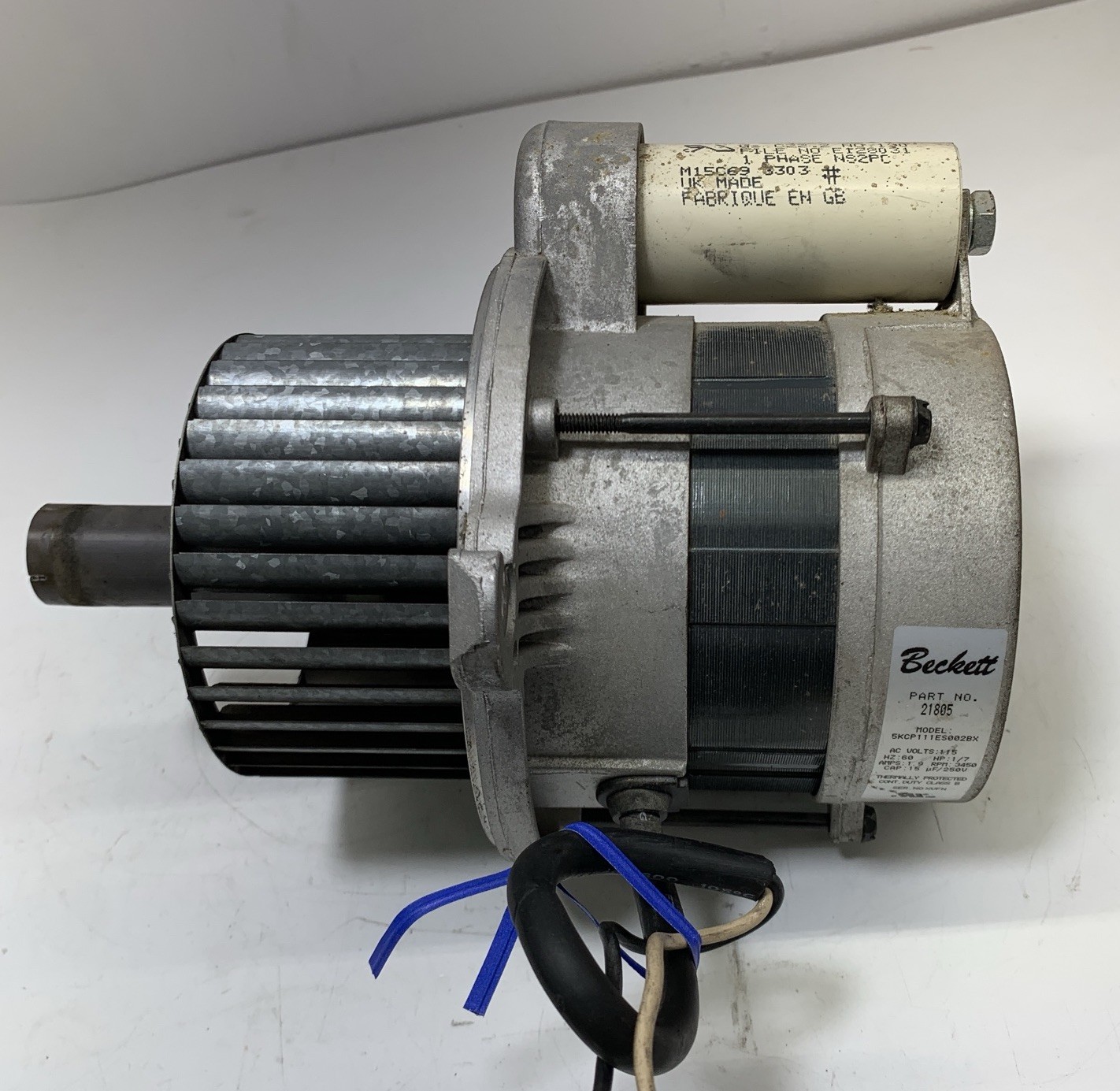 BECKETT 21805 FKCP111ES002BX, 3450 RPM 1/7 HP PSC Burner Motor , 1.9A 115V