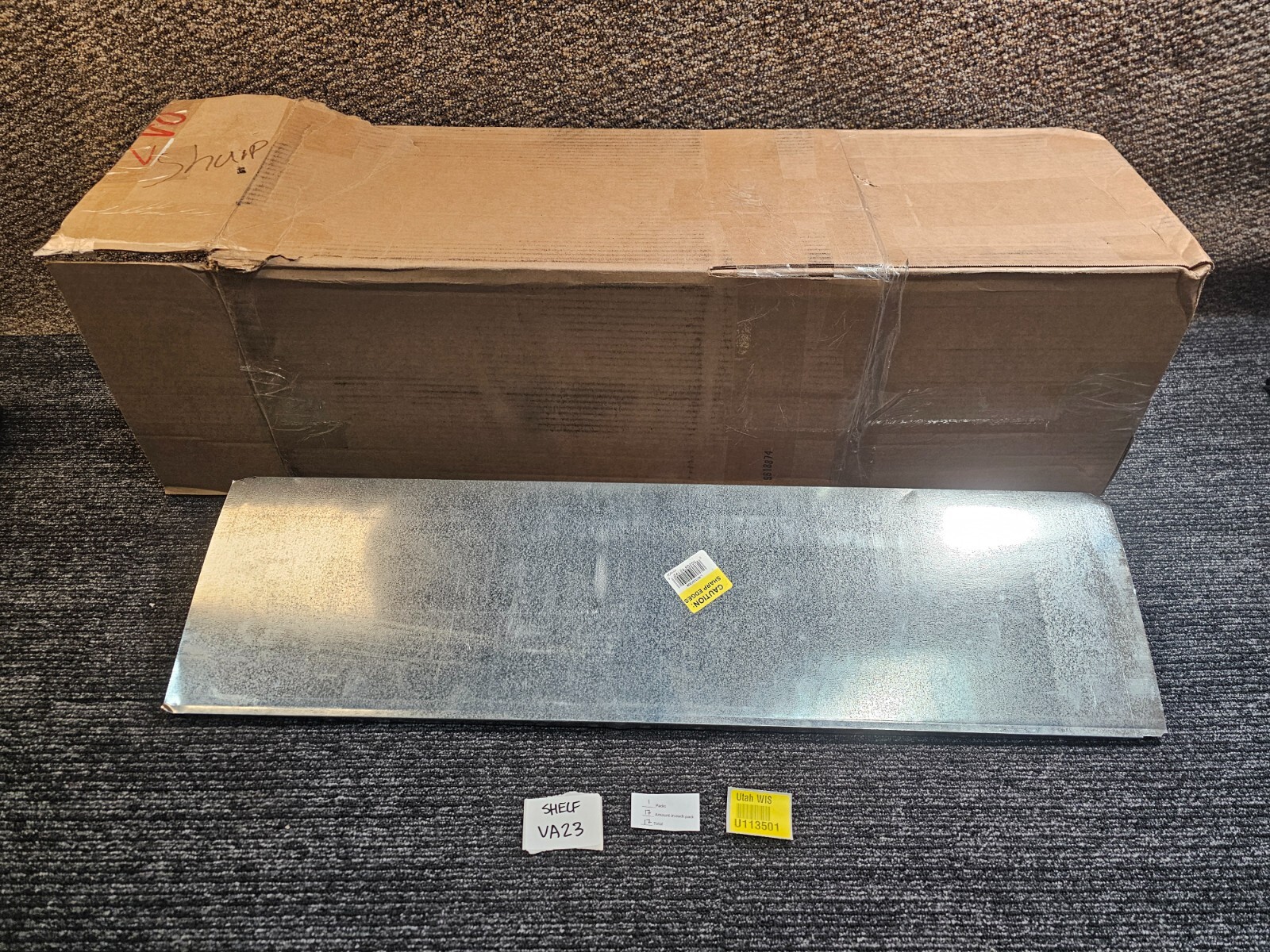 (QTY 17) Master Flow 3 ft L, 10 in W, 3-1/4 in H Half Section Stack Duct, Steel