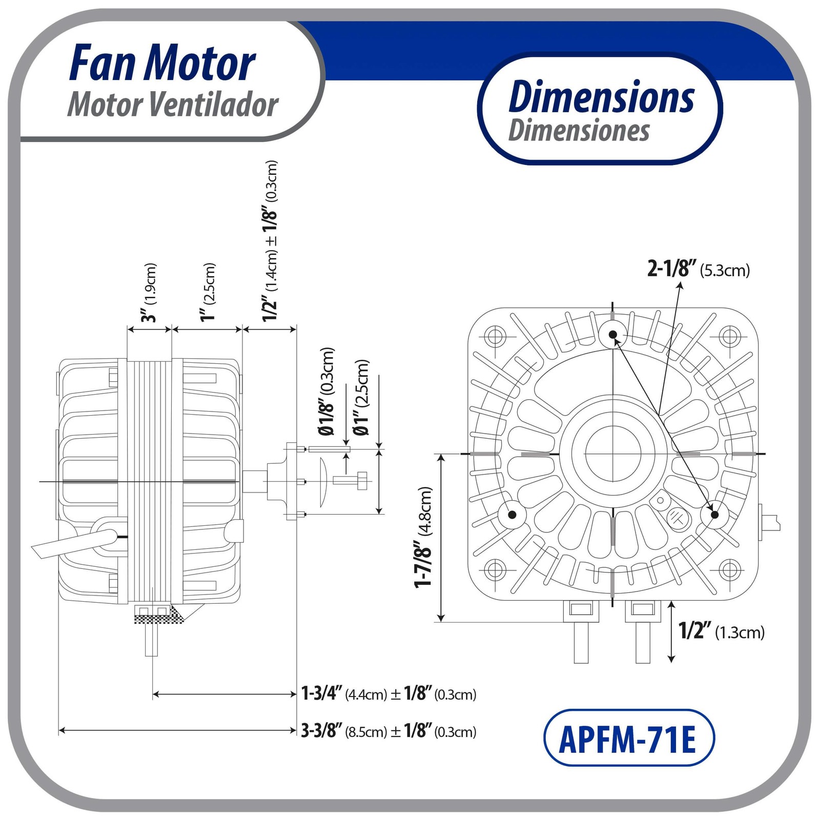 Appli Parts APFM-71E 7W refrigeration condenser and evaporator motor 115V 60Hz 0