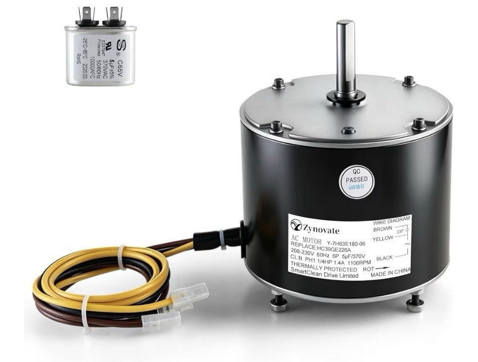 622 -Zynovate HC39GE226A Condenser Fan Motor 1/4HP 1100RPM 208-230V 1.4A