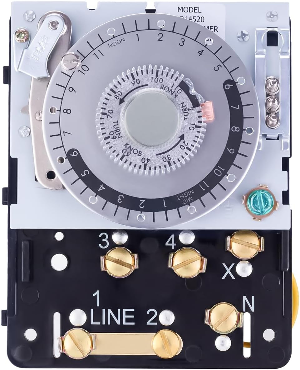 Upgraded M814520 Commercial Defrost Timer without Metal Case, Double Pole Doubl