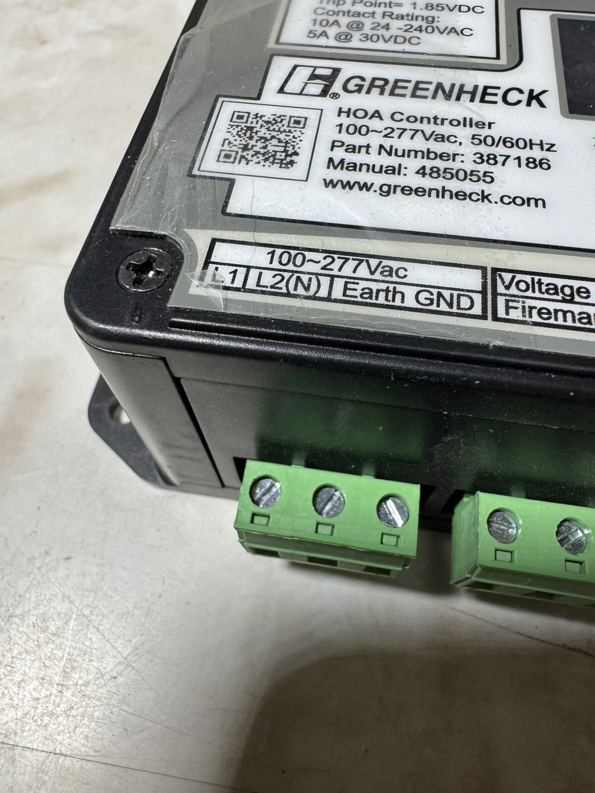 Greenheck 387186 Vari-Green HOA Control 100-277VAC 50/60 Hz Brand New No Reserve