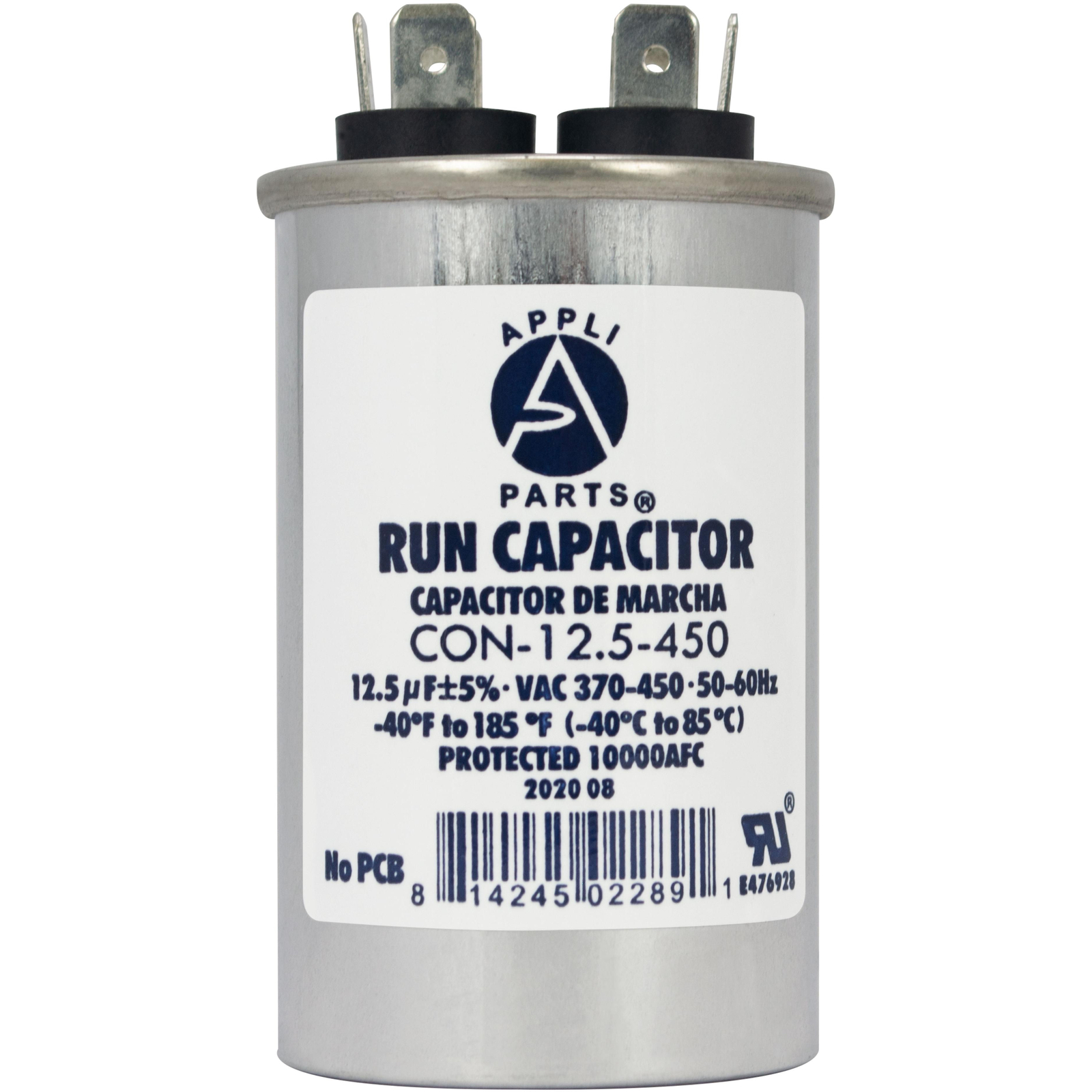 Appli Parts Run Capacitor for ac 12.5 Mfd uF (microfarads) 370 VAC or 450 VAC CB