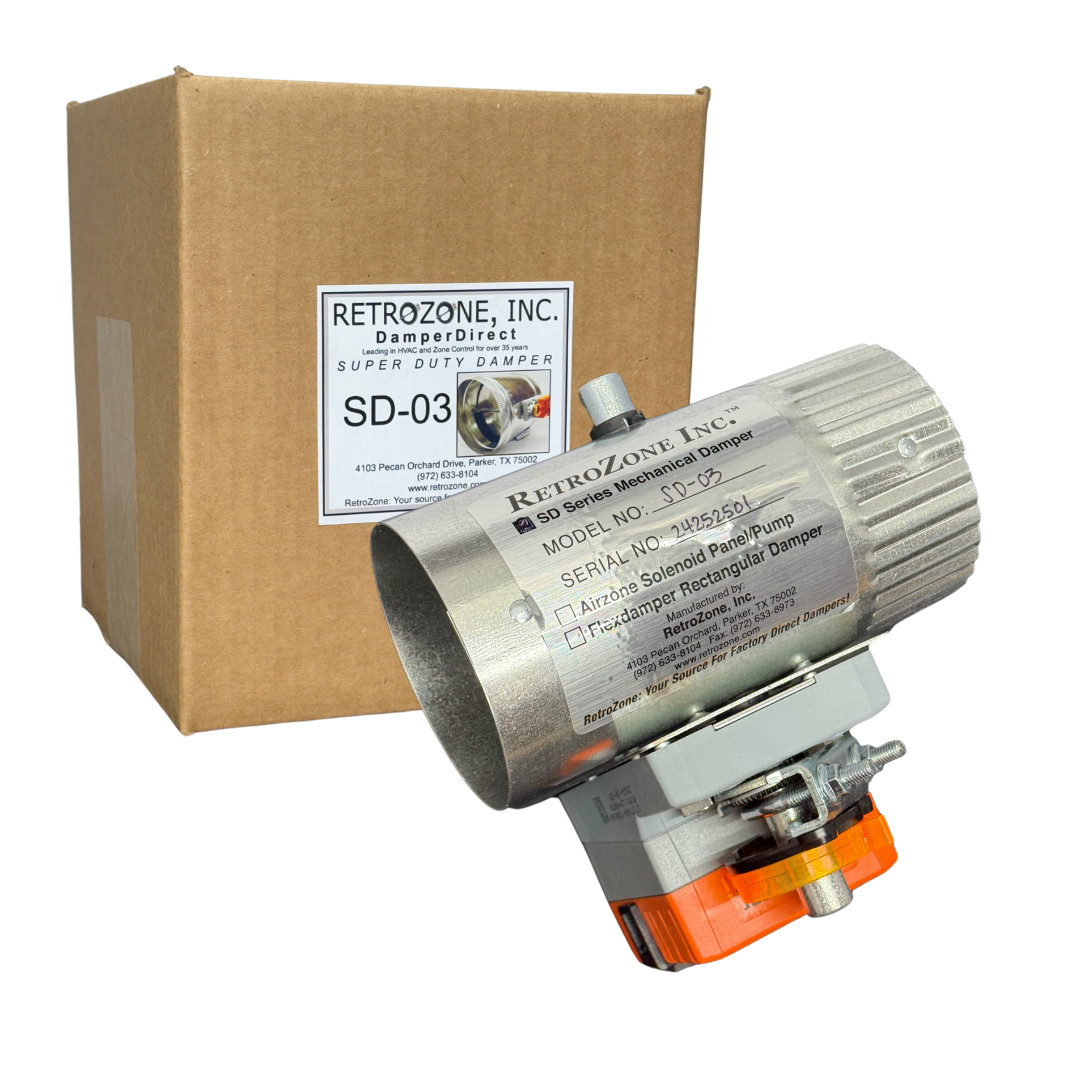 SD 3″ Belimo 3 wire Motorized 24v round zone control damper