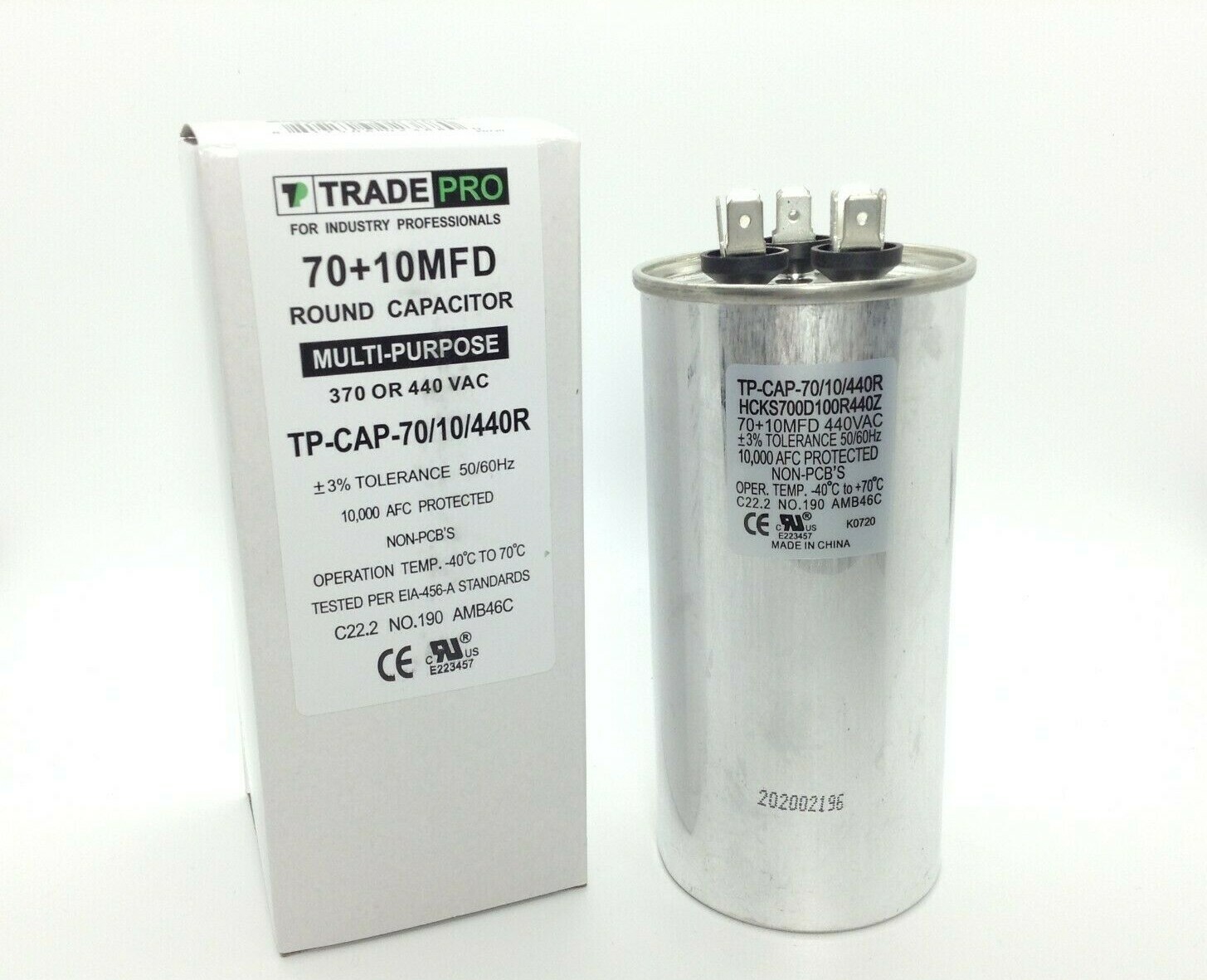 DENTED – 70+10 Capacitor HEAVY-DUTY PROFESSIONAL-GRADE Run Cap