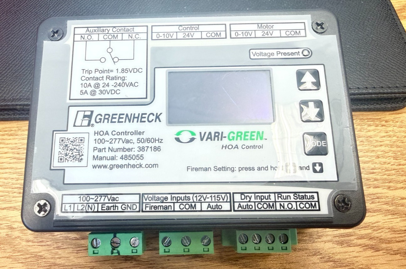 Greenheck 387186 Vari-Green HOA Control 100-277VAC 50/60 Hz Brand New No Reserve