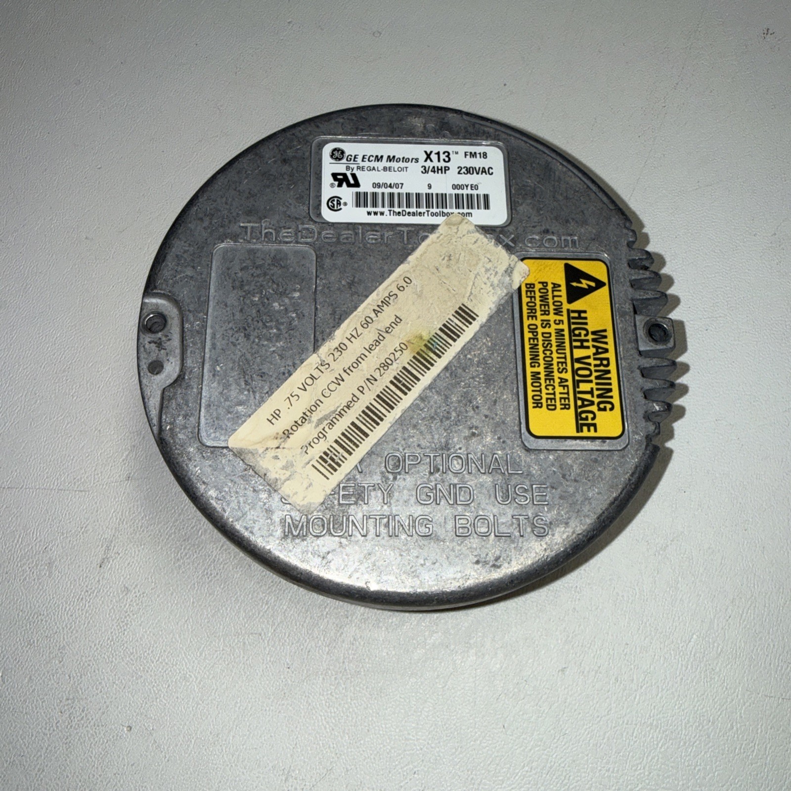 GE X13 ECM Motors FM18 230VAC 3/4hp CCW Rotating Module