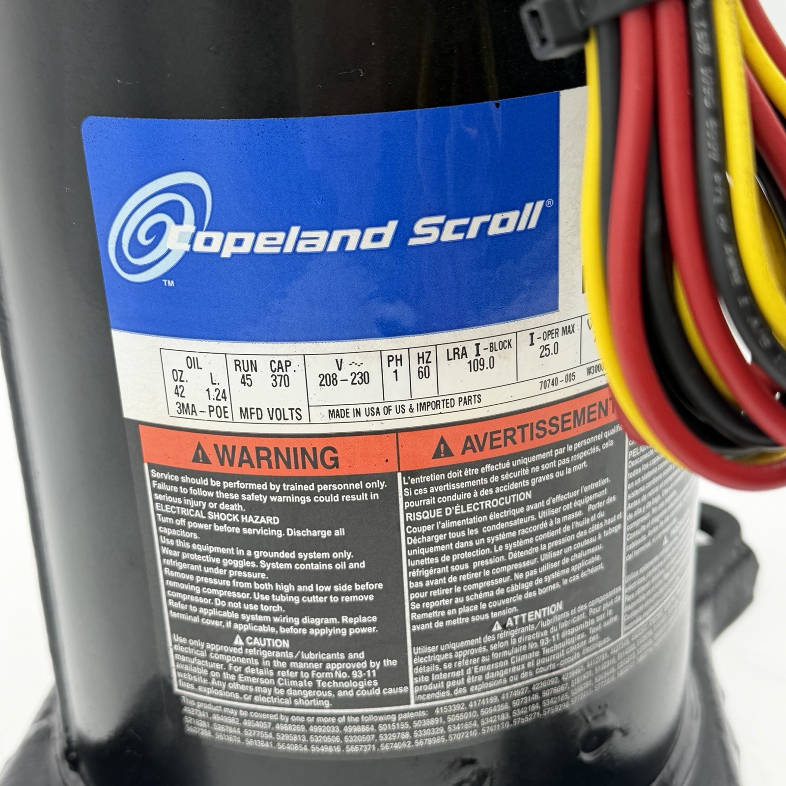 COPELAND Scroll ZP38K5E-PFV-130 37,800 BTU 230V 1PH 60HZ R-410A only! used 🔥