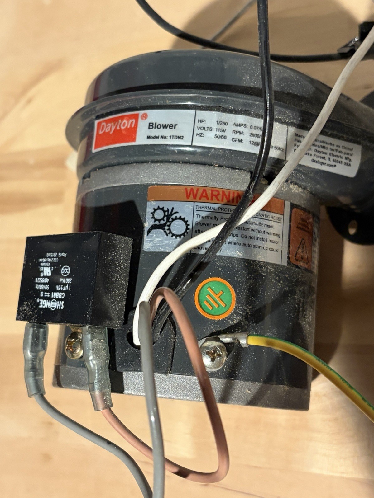 Dayton 1TDN2 Blower 115V 1 Phase 128 CFM Corded Electric Gray