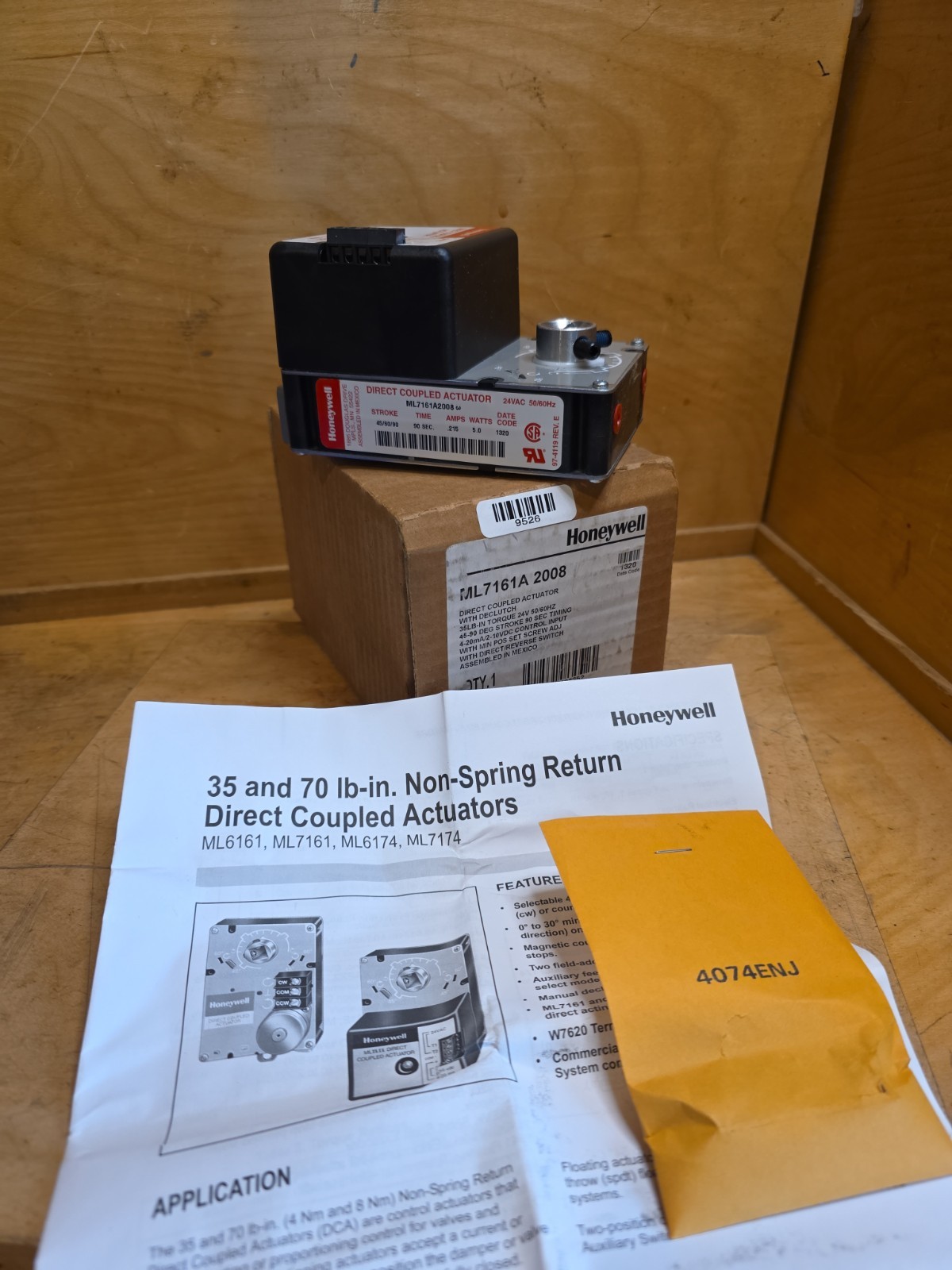 Honeywell ML7164A 2001 Direct Coupled Actuator With Declutch, 24V, 50/60HZ