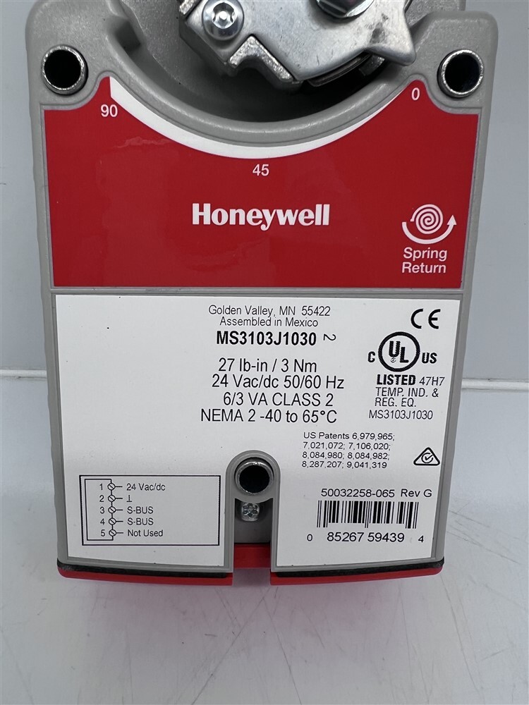 New Honeywell Spring Return Direct Coupled Damper Actuator 27 lb-in