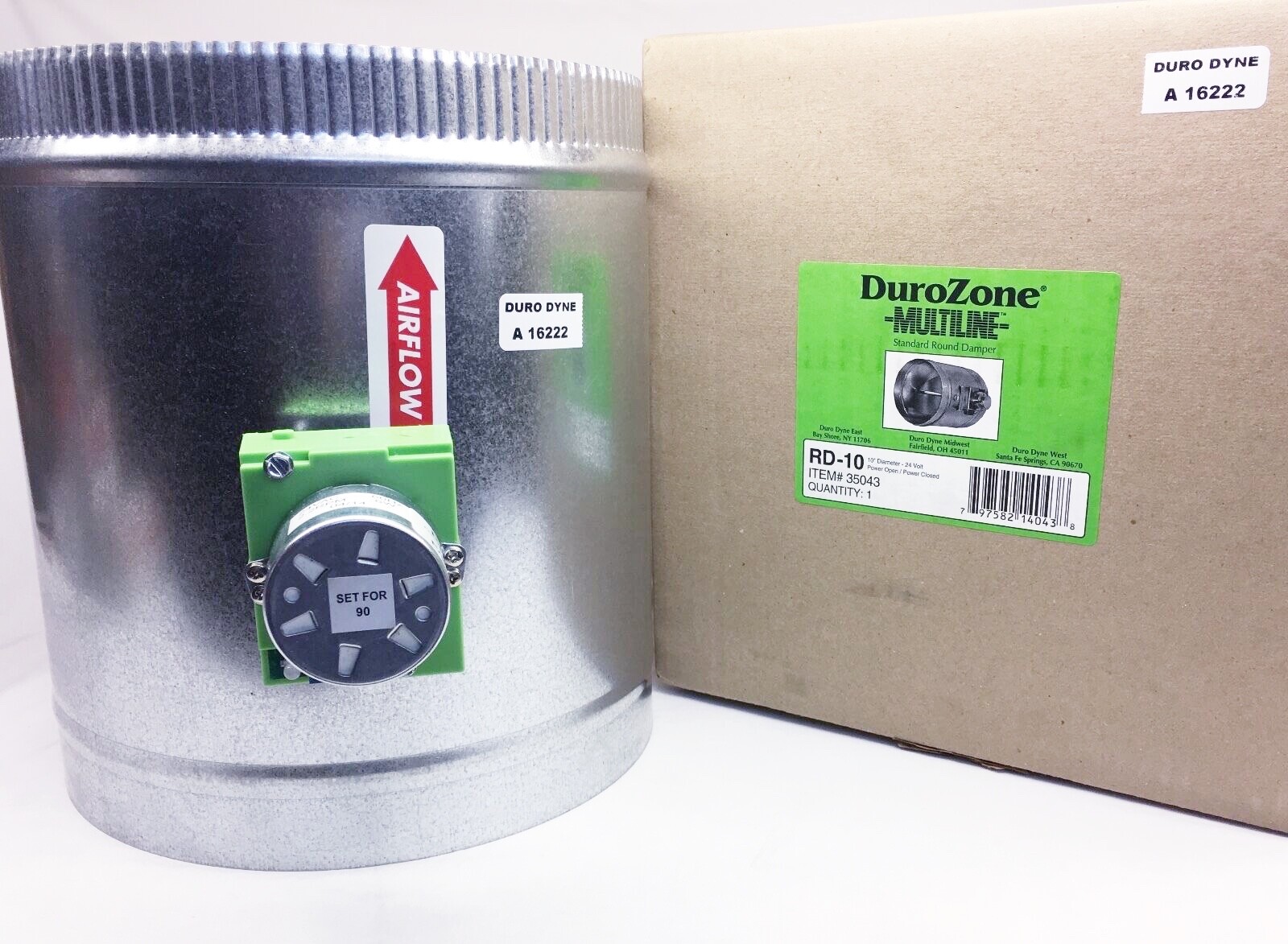 Durozone 4″ round HVAC motorized air control damper dampner 3 wire 24V AC RD-04