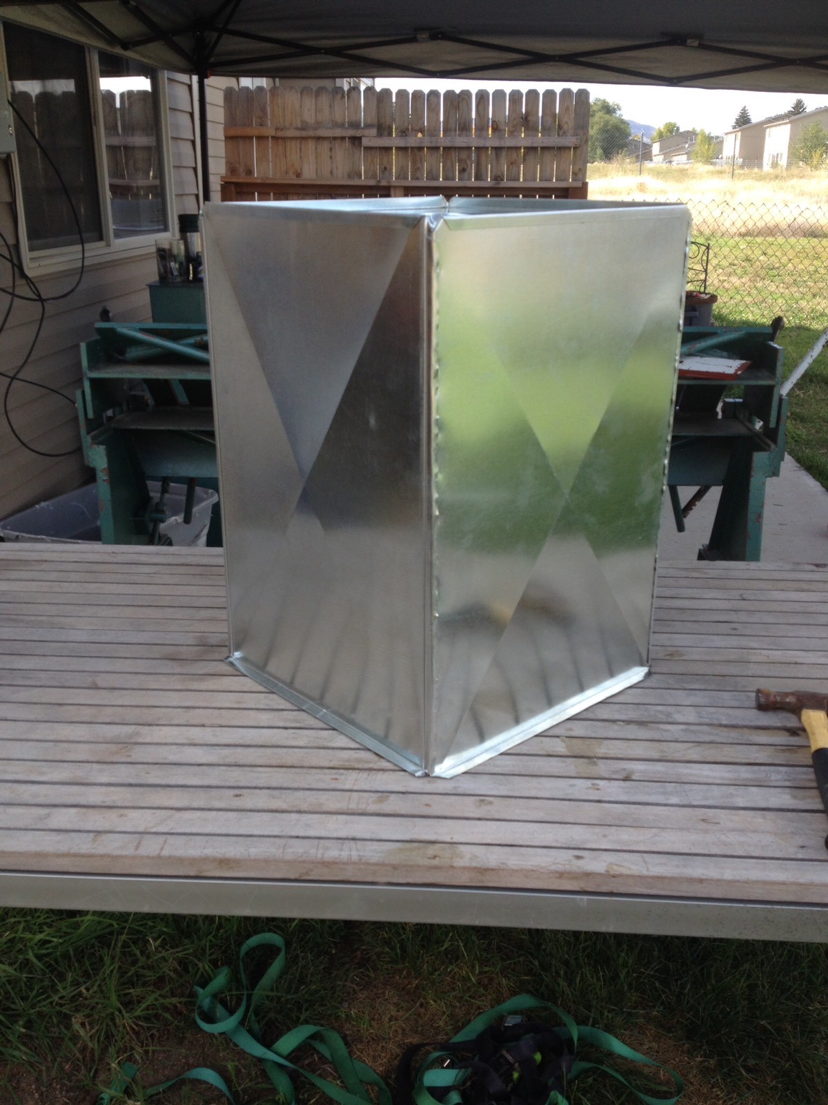 SUPPLY AIR DUCT PLENUM 17.5 X 21 X 18 LONG GALVANIZED STEEL 26 GAUGE