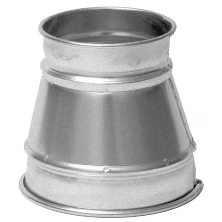 Nordfab 8040025876 Round Duct Reducer, 8 In X 4 In Duct Dia, Galvanized Steel,