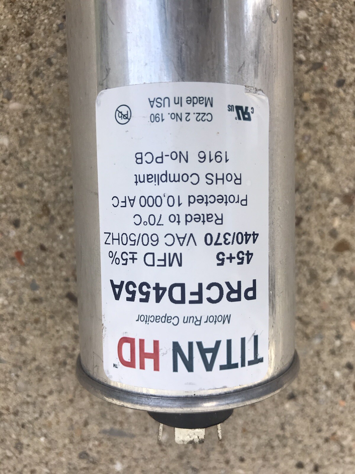 Titan HD 45/5 Dual motor start run Capacitor440/370VAC heat pump or A/C / Titan