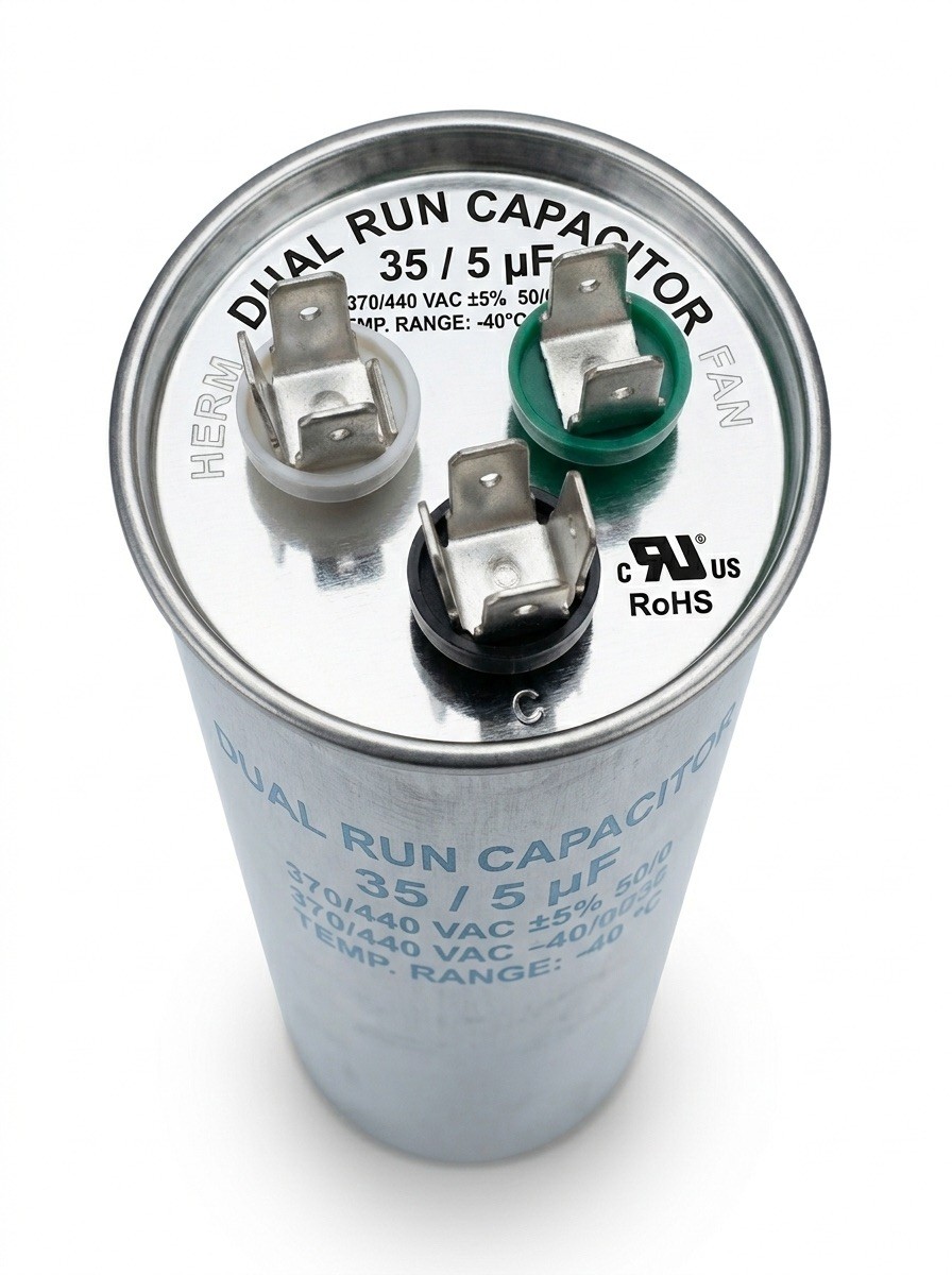 35/5 uF MFD 35+5 370-440V AC Dual Run Capacitor HVAC AC Motor PRO GRADE