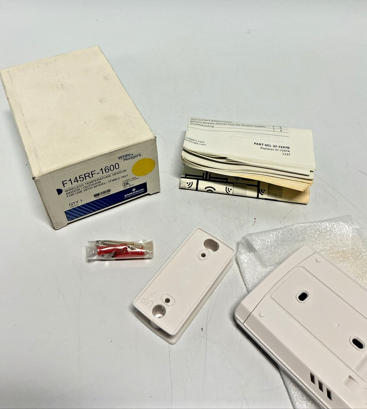 NEW, WHITE RODGERS, F145RF-1600, WIRELESS REMOTE SENSOR, INDOOR/OUTDOOR. (24J-1)