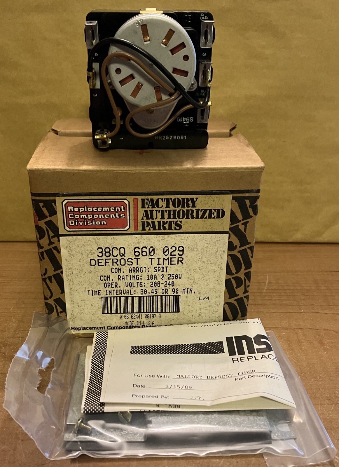 Carrier 38CQ 660 029 Defrost Timer NOS