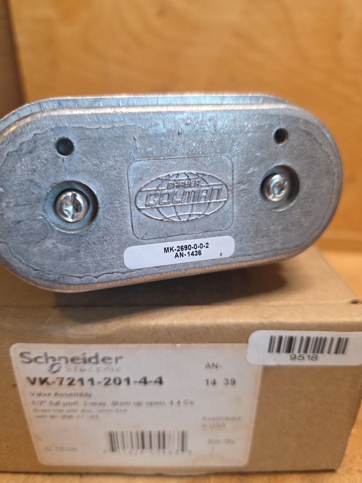 Schneider Electric VK-7211-201-4-04 Valve Assembly 1/2in MK-2690-0-0-2 AN-1436
