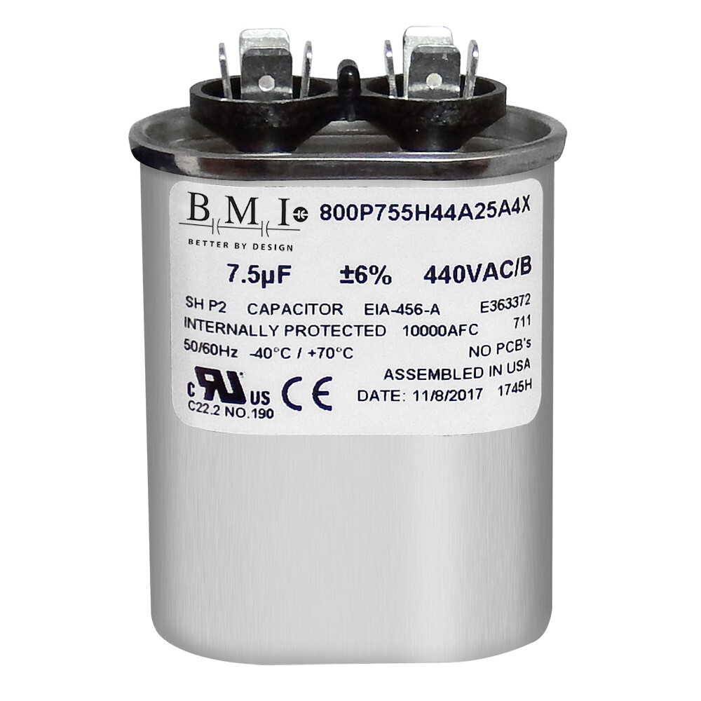 Mars 7.5 uF +/-6% 440V AC/B Oval Run Capacitor Replaces 325P755H44A25N4X