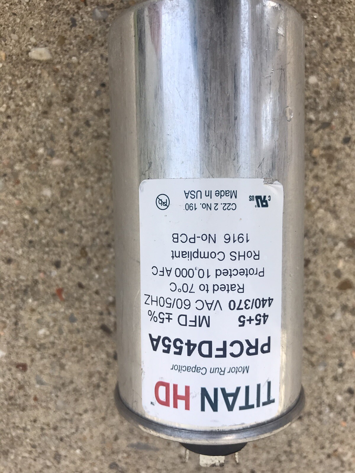 Titan HD 45/5 Dual motor start run Capacitor440/370VAC heat pump or A/C / Titan