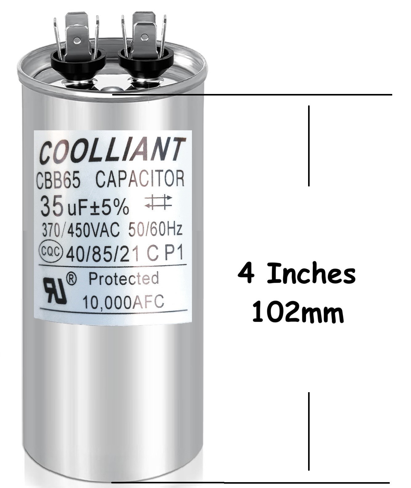 Round HVAC 35 uF/MFD Motor Run/Start Capacitor for AC Compressor and Condenser