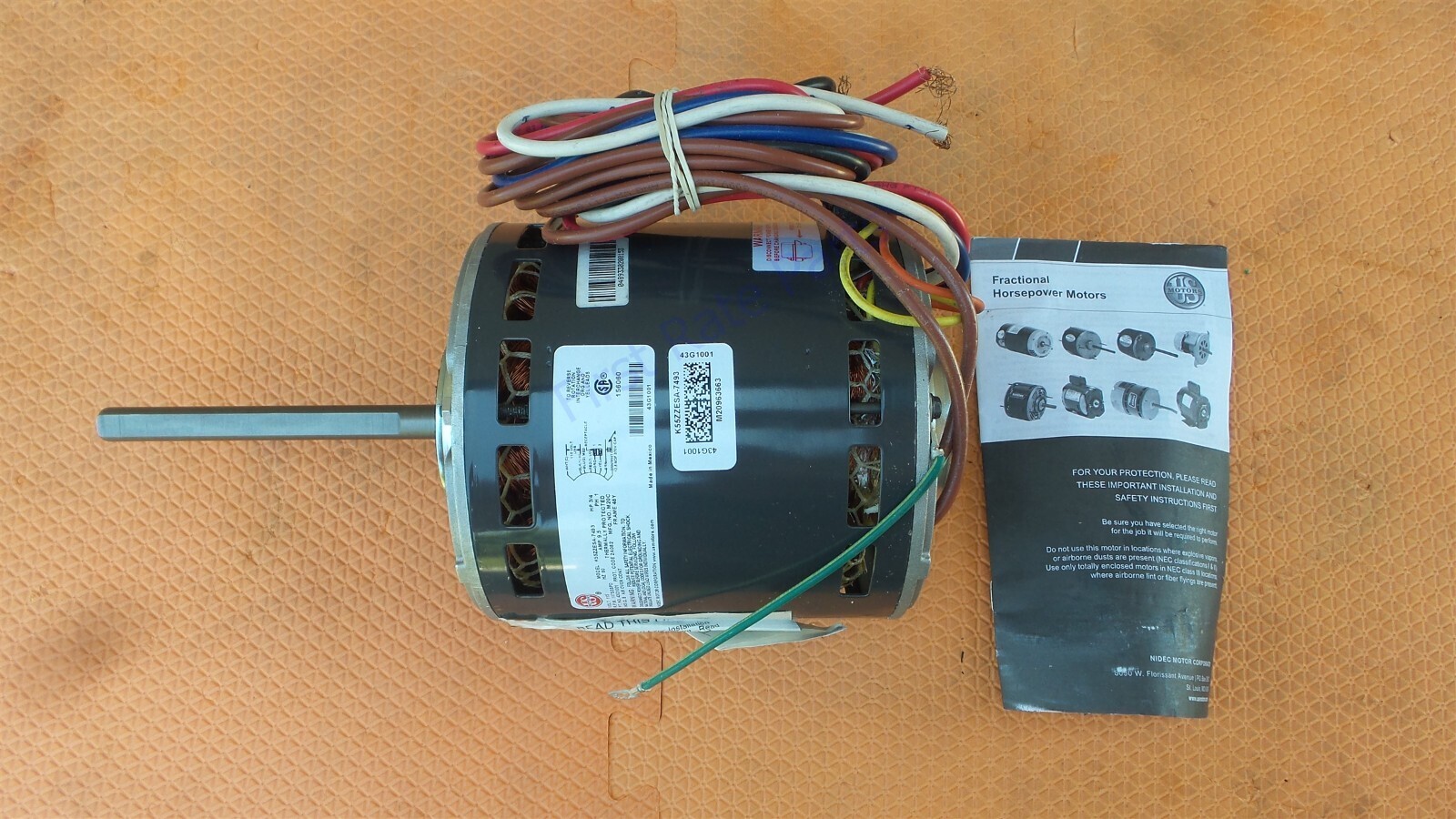 Lennox 43G10 Blower Motor K55ZZESA-7493 43G1001 Fan 3/4HP 115V Furnace 48Y NEW