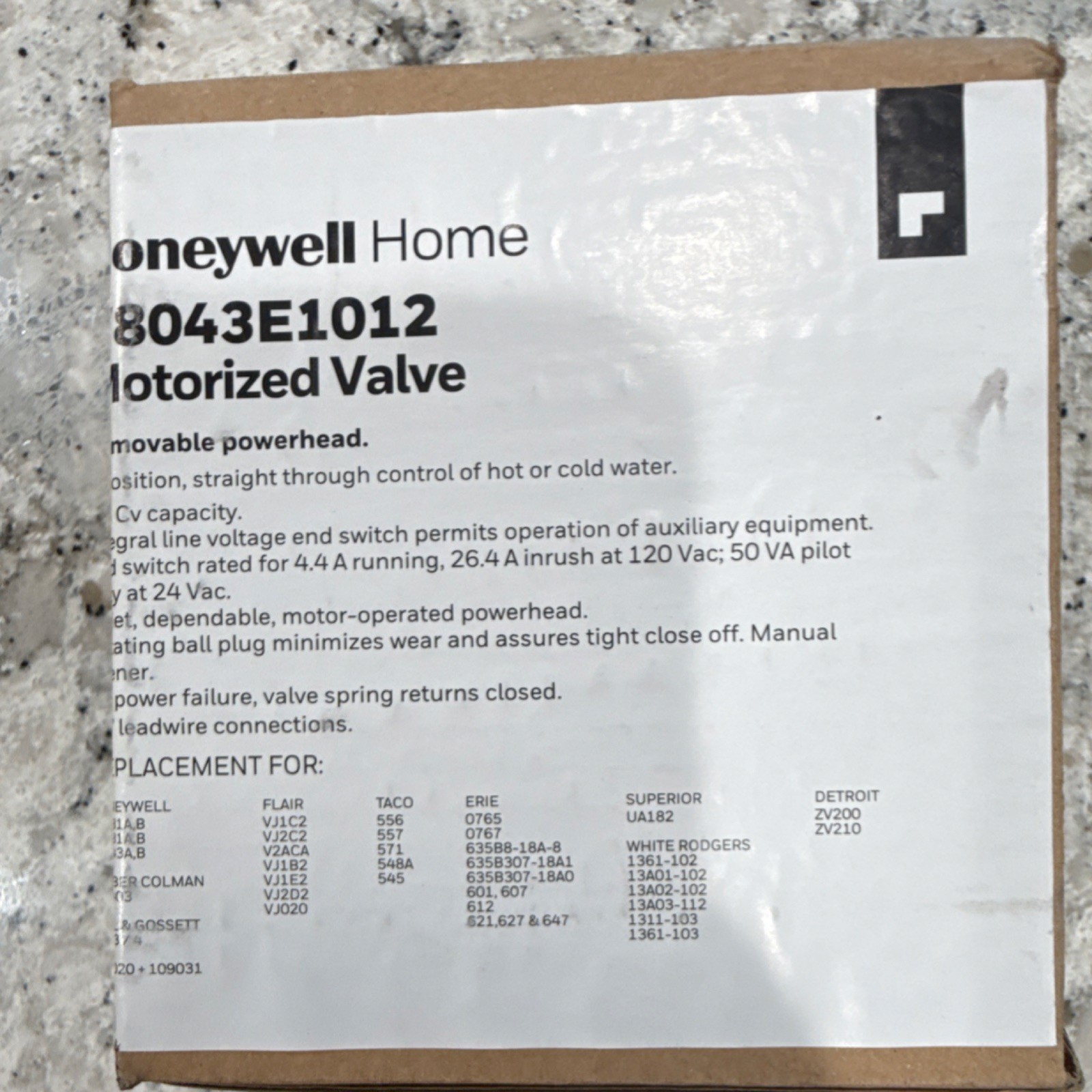 Honeywell Home V8043E1012 Motorized Valve Brass 24V 3/4 in for Zone Control