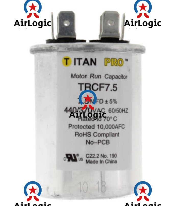 Packard PRC7.5 Motor Round Single Run Capacitor 7.5 MFD 370 440 VAC Volt