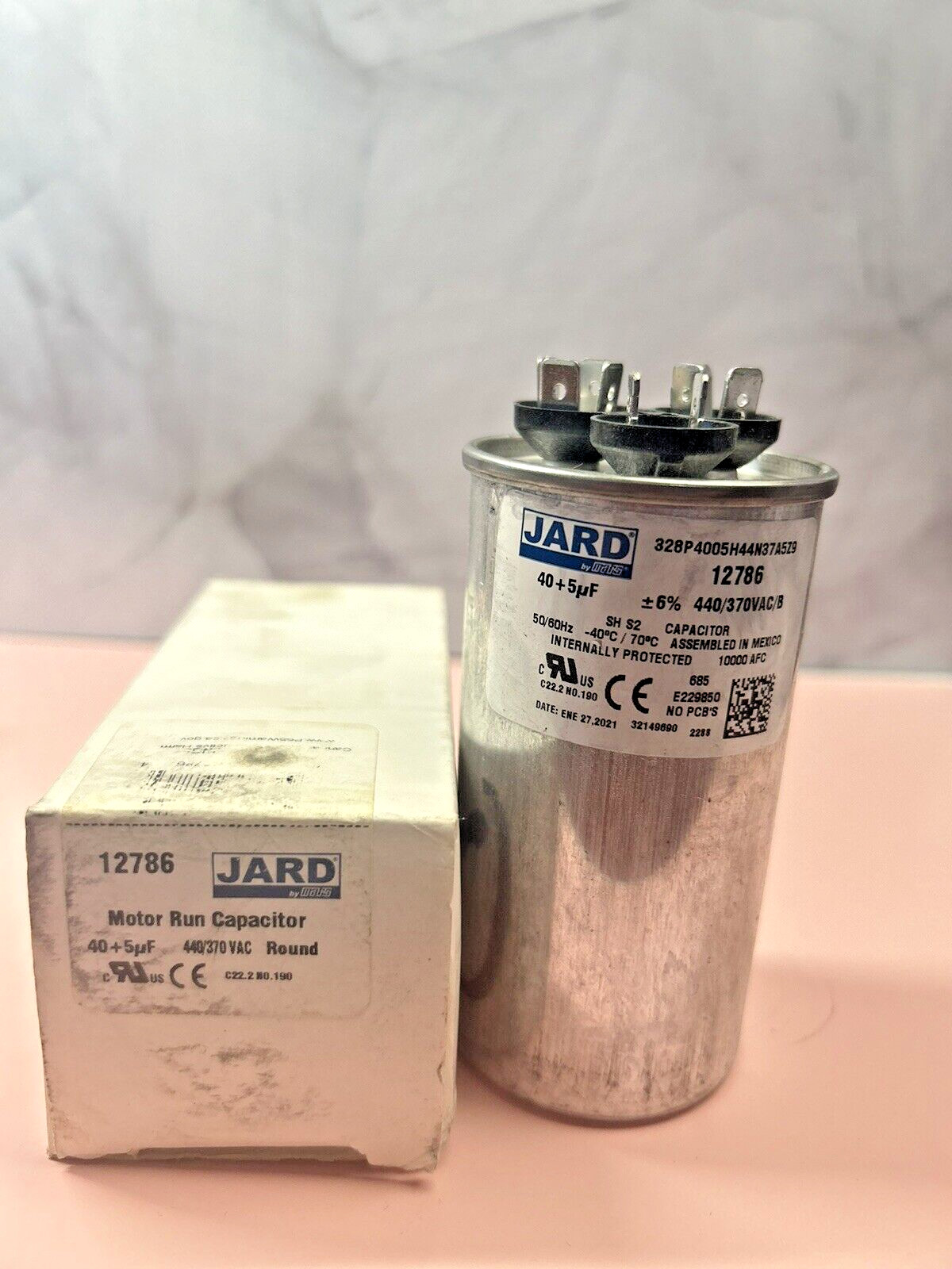 Jard by MARS 12786 40/5 MFD 440/370V Motor Run Capacitor, Round