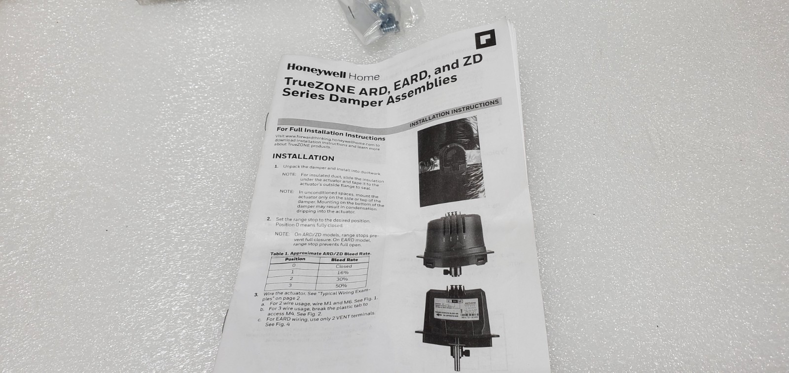 Honeywell TrueZONE ZD16x10TZ 16in x 10in Parallel Blade Zone Damper