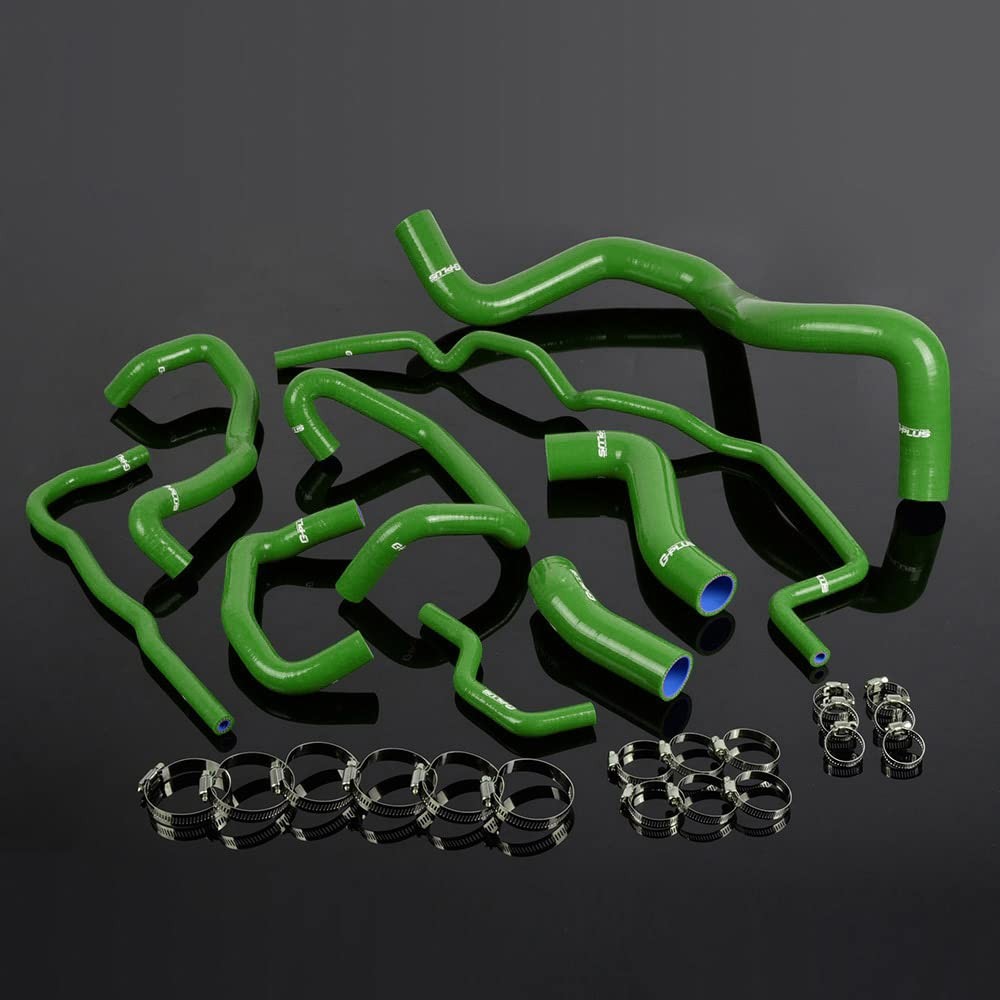 Silicone Radiator Coolant Hose Kit for Golf 1999-2006 1.8T Turbo Mk4 Green