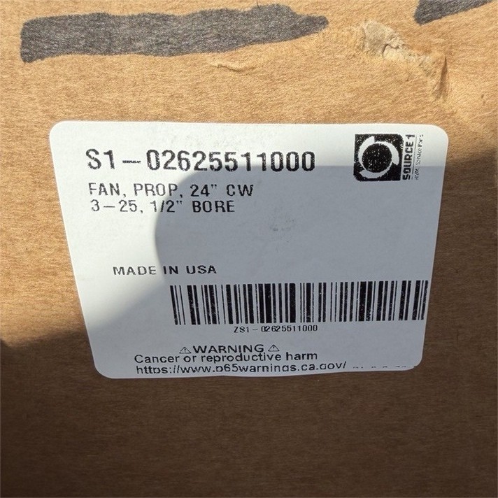 Source 1 24 in CW 3-Blade Fan Blade Propeller 1/2 in Bore S1-02625511000