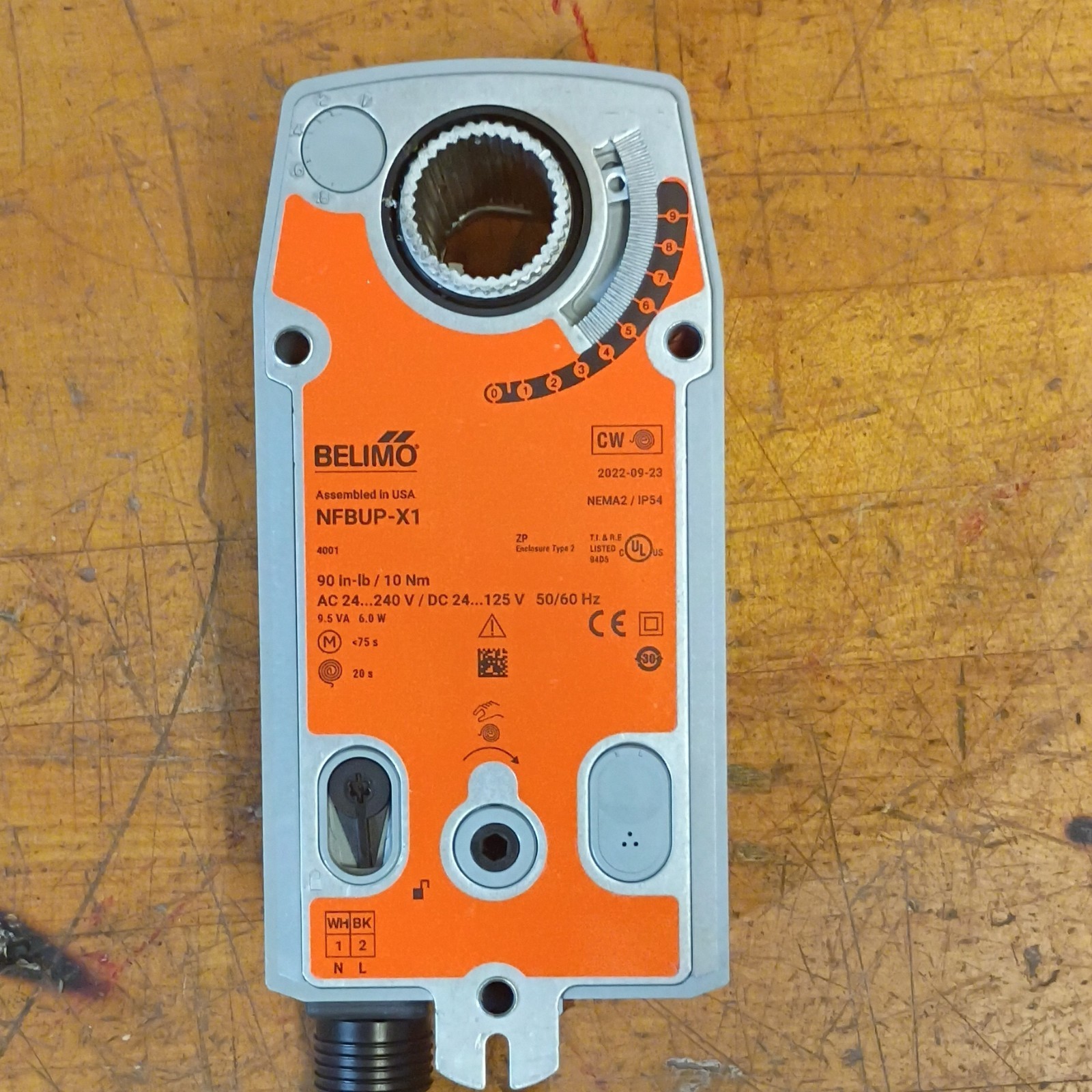 Belimo NFBUP-X1 Damper Actuator HVAC Corded Electric AC 24-240V/DC 24-125V