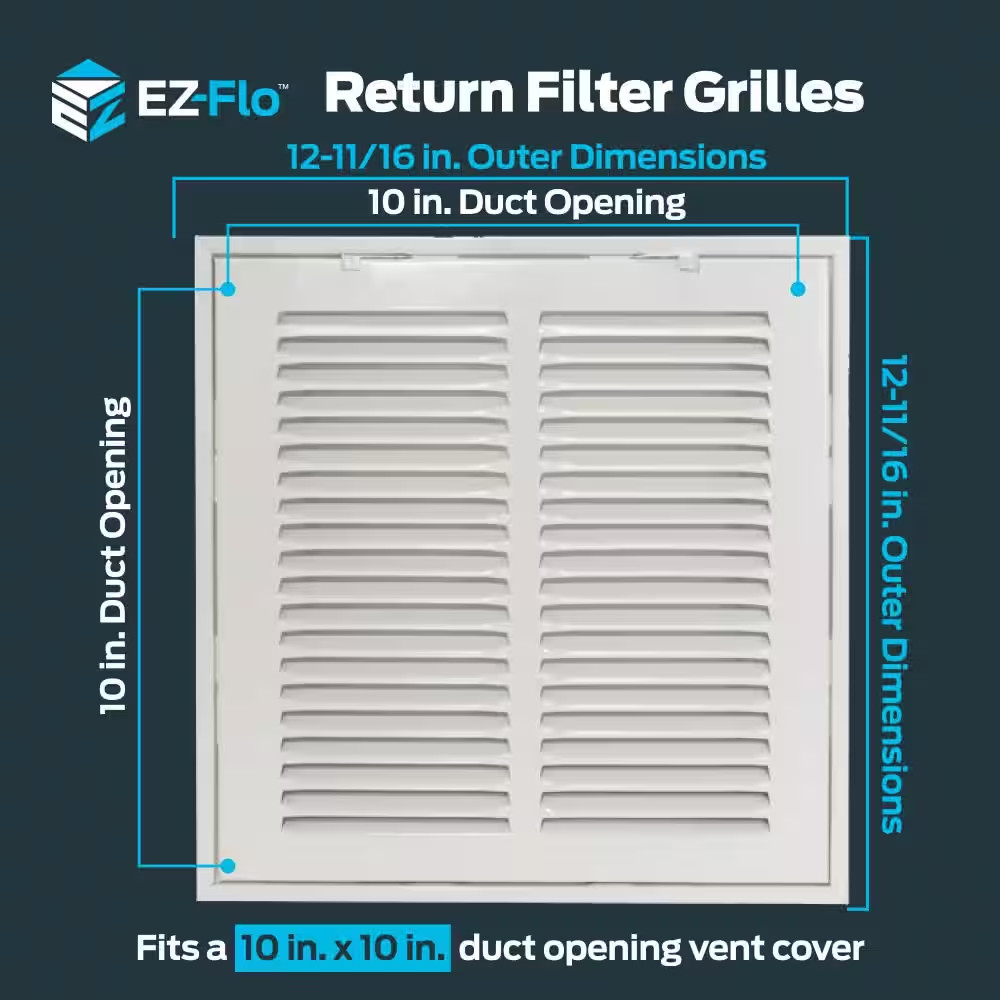 10 In. X 10 In. Steel Return Filter Grille