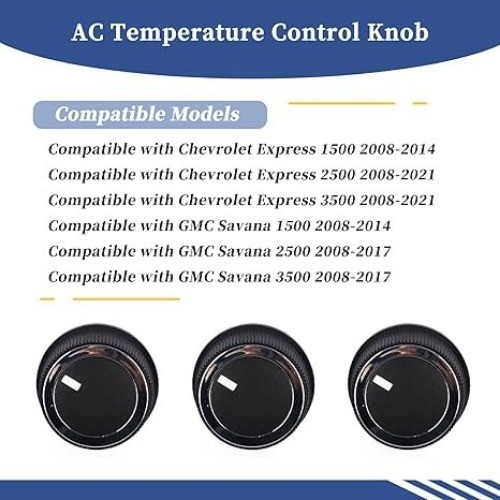 3pcs Temperature Control Knob Compatible with 2008-2021 Express & 2008-2017 Sava