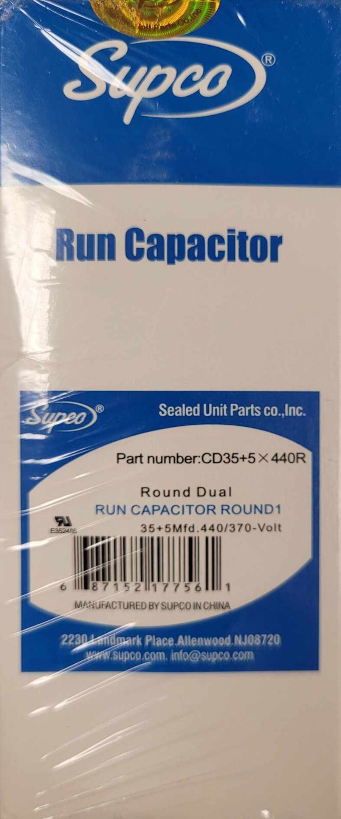 Air Conditioning HVAC Round Dual Motor Run Capacitor 35 + 5 MFD 440 Volt **NEW**