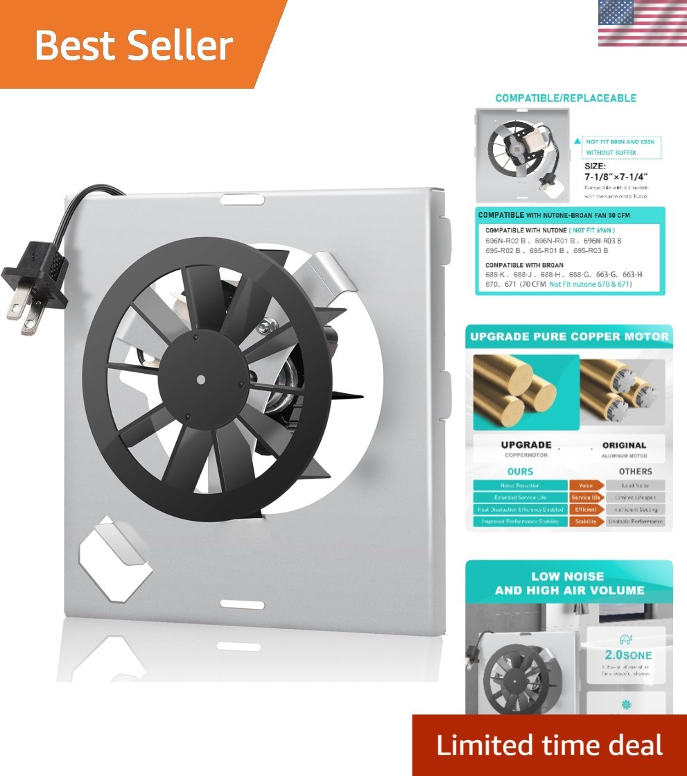 Easy Install 50 CFM Exhaust Fan with Upgraded Copper Motor – Ideal for Home