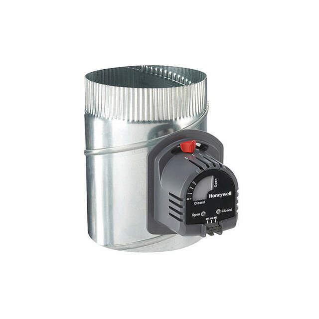 HONEYWELL HOME ARD8TZ Round Damper,Gr/Rd/Steel,8 in. Dia.