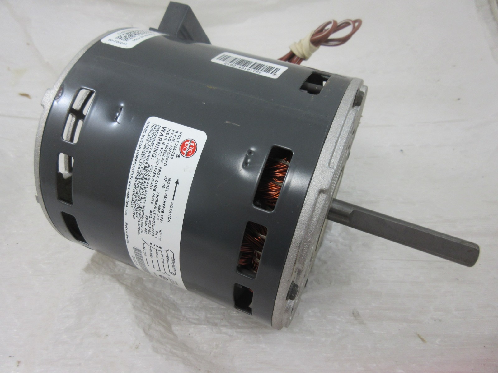 1/3 HP LENNOX 100202-06 FURNACE BLOWER MOTOR 1075 RPM 208/230V 3 SPEED