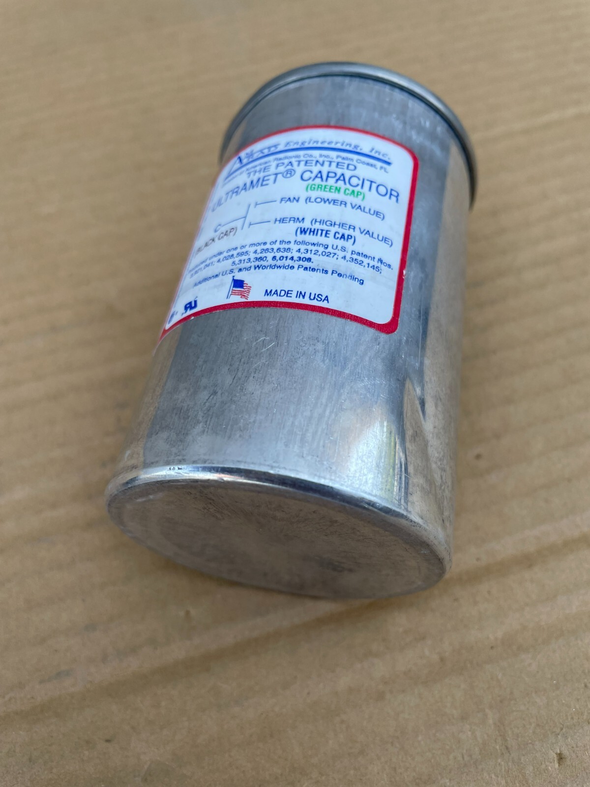 AmRad Run Capacitor 50 + 7.5 uf MFD 370 VAC Made in USA