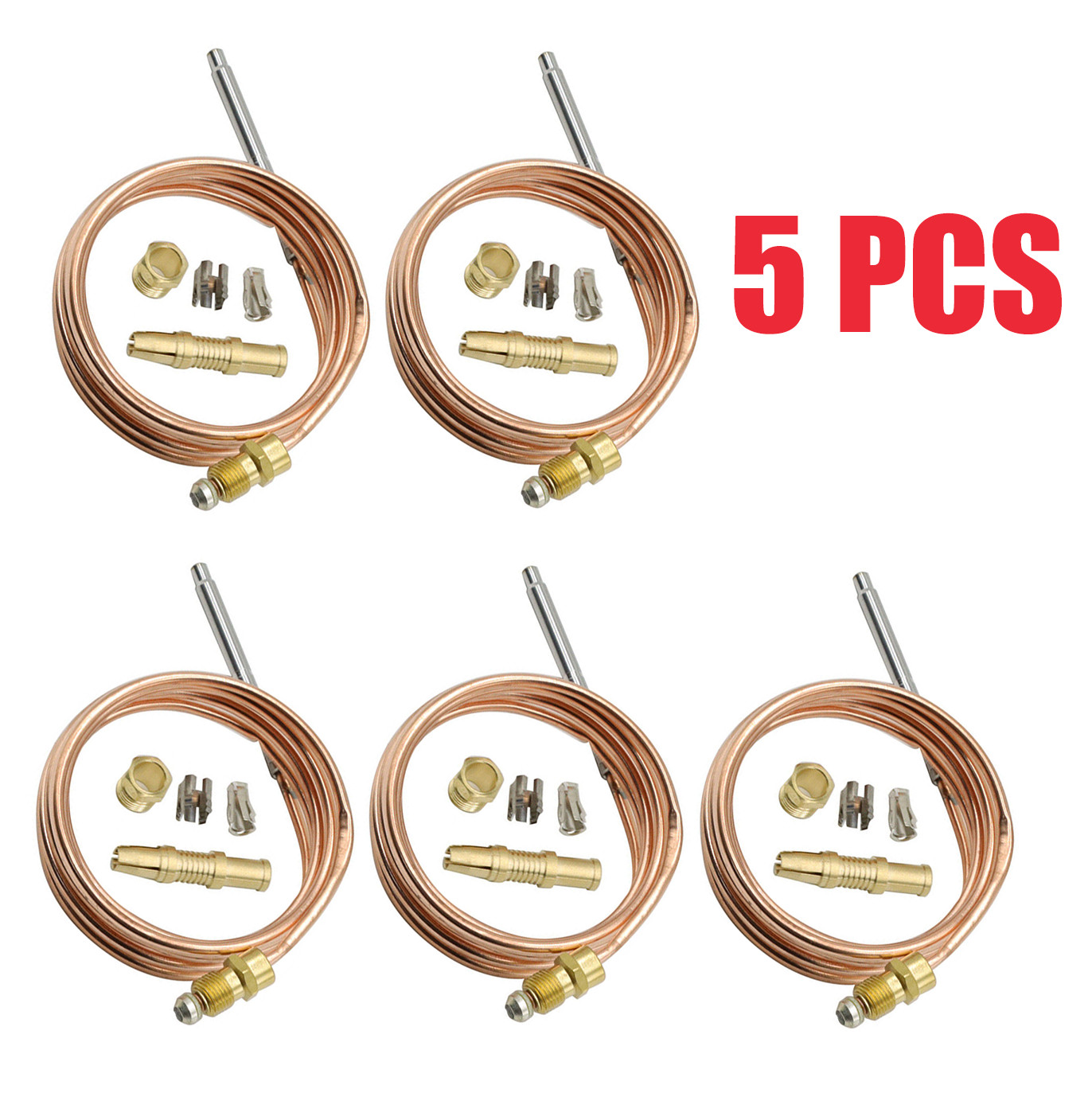 5PC For Robertshaw Thermocouple 60” 1980-060 Snap Fit Universal (51-1459) 30 MV
