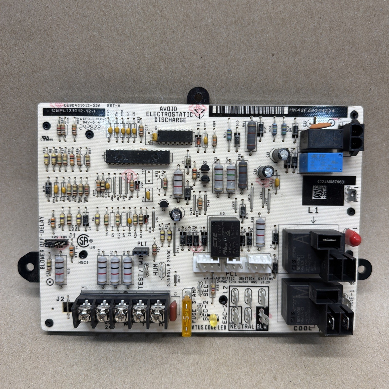 TESTED🔥 Furnace Control Board HK42FZ034 CEBD431012-02A CEPL131012-12-I