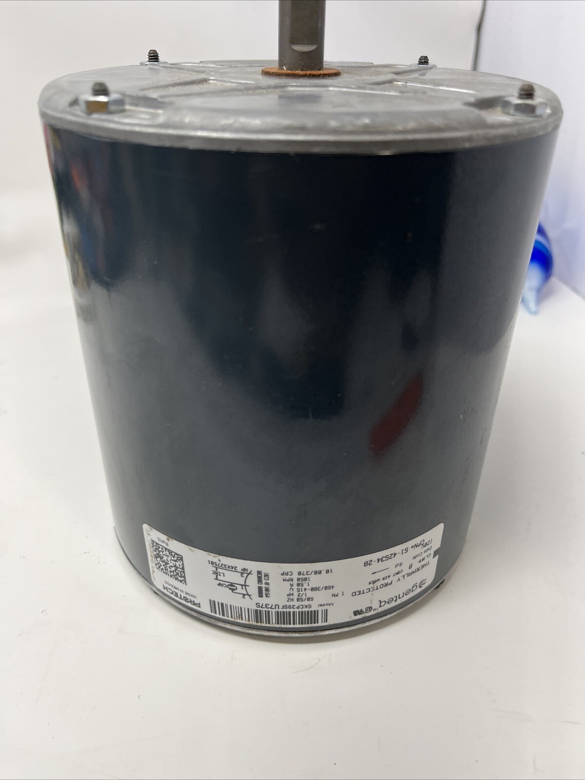 Genteq Condenser Motor – 1/2 HP, 1 Phase, 1 Speed, 380-415/460V, 1050 RPM –
