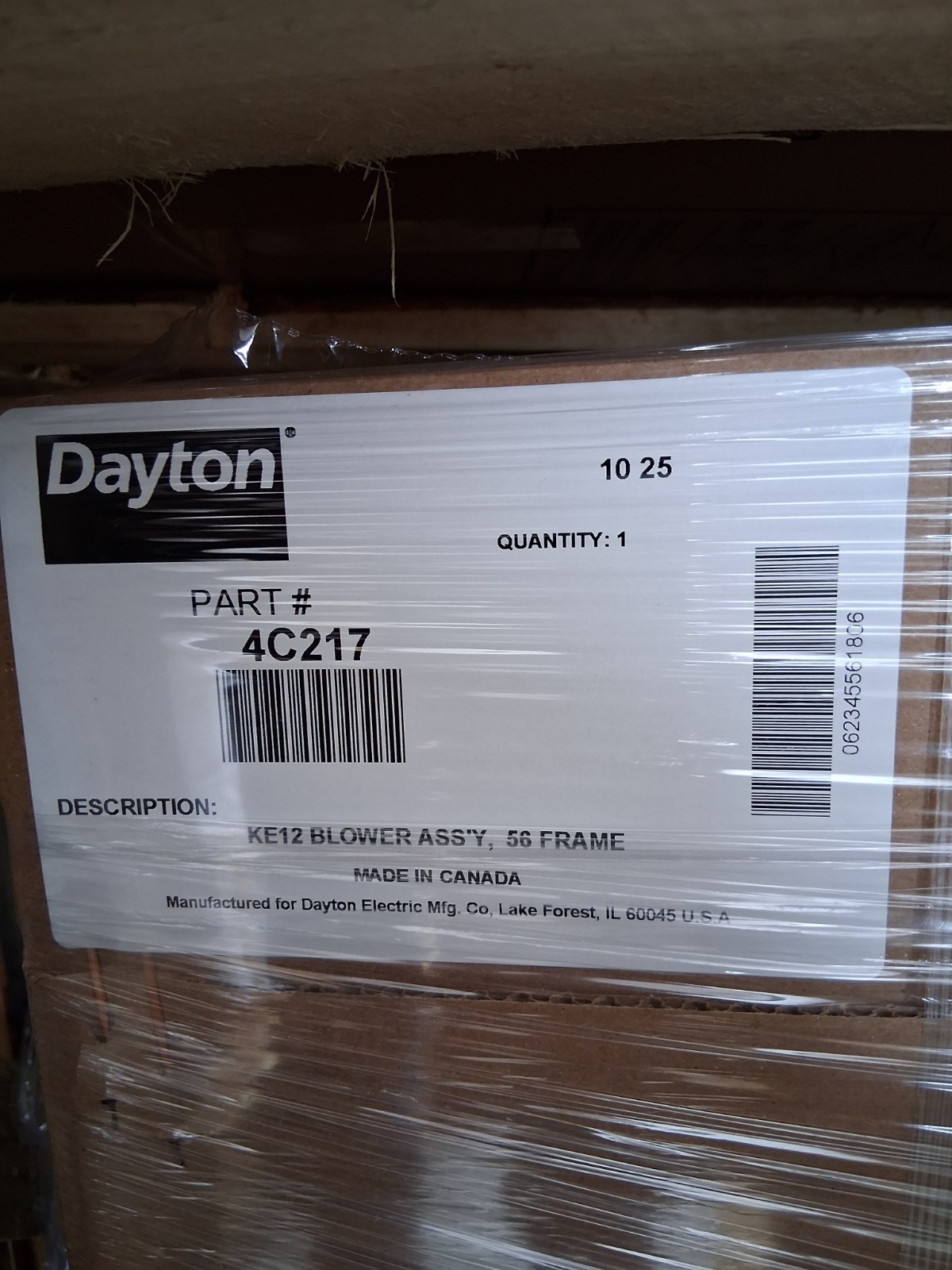 🔥CLEARANCE 🔥 Dayton 4C217 Blower, 12 1/2 In