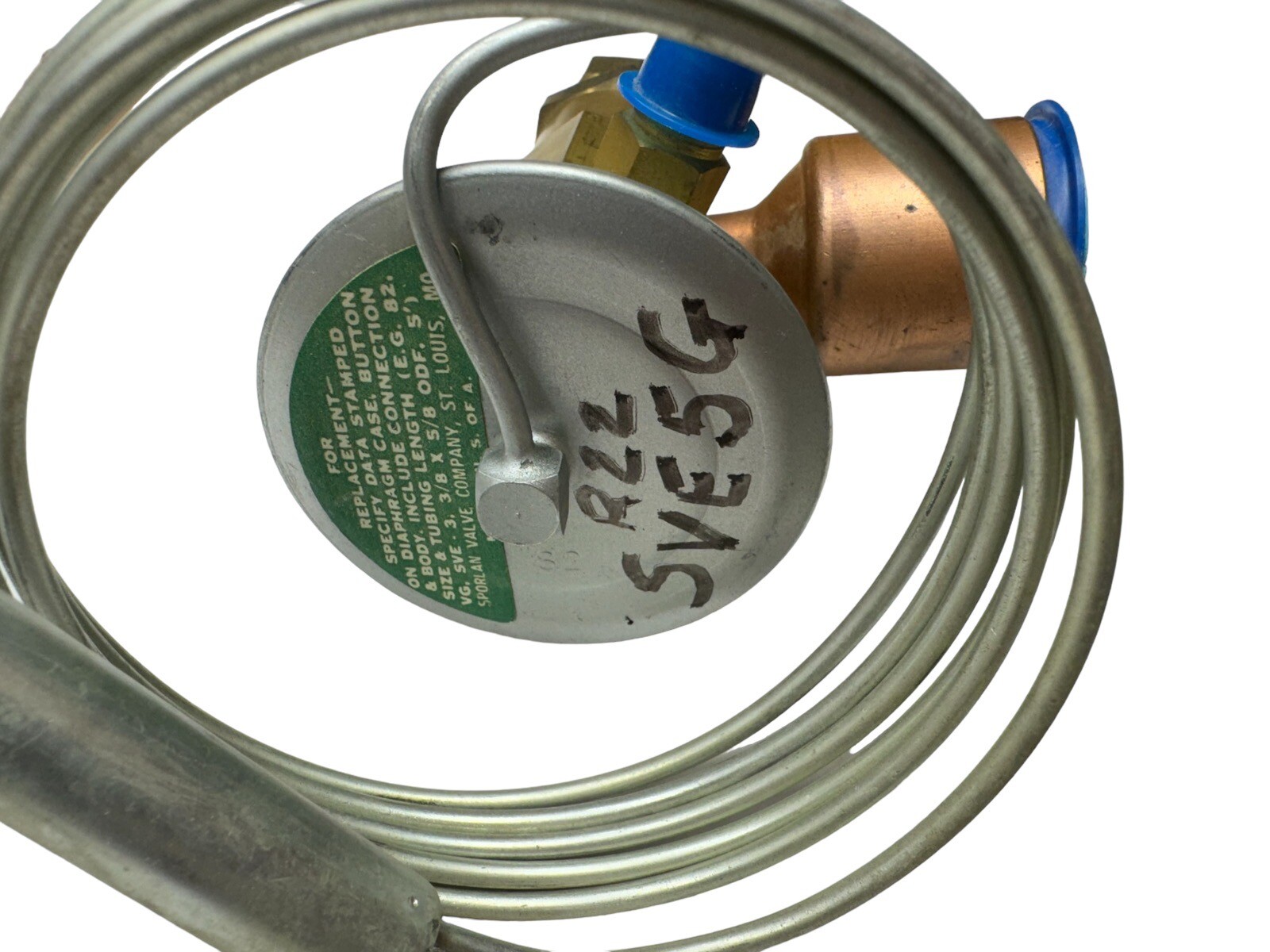 Sporlan SVE-5-G Thermostatic Expansion Valve – SVE5G, 1/2” x 7/8” Copper, R22